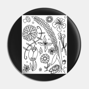 Flowery Coloring Page Pin