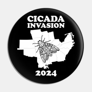 Cicada Invasion 2024 Great Eastern Brood XIX XIII USA Pin