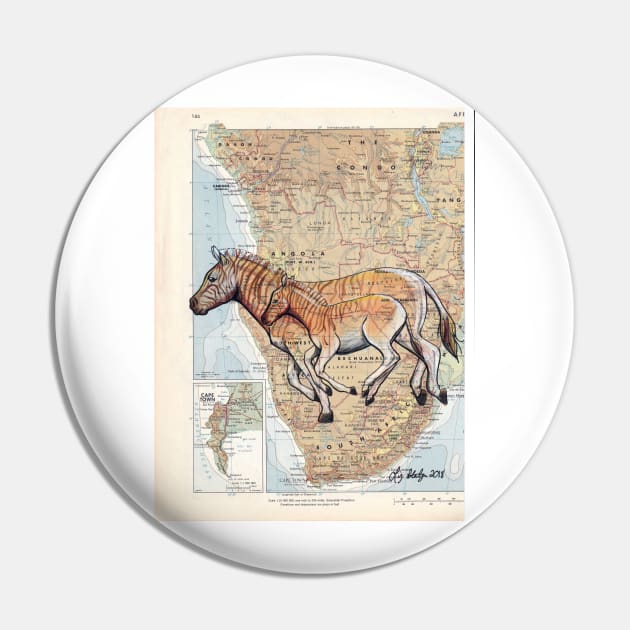 Quagga Horses on Map Pin by lizstaley