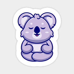 Cute baby koala meditation cartoon Magnet