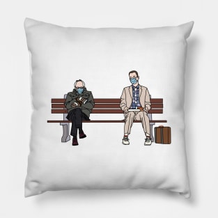 Bernie Sanders and Forrest Gump (color) Pillow