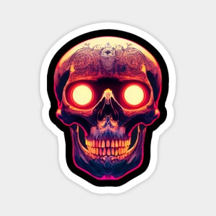 Pumpkin Skull Halloween Magnet