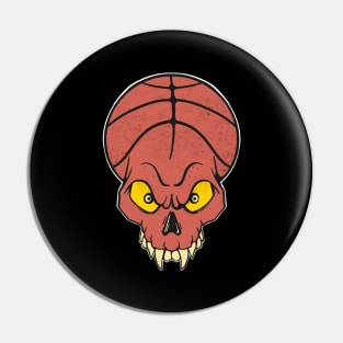 Basketball Lovers Skull Basket Bball Pin