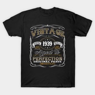Vintage 1939 80th Birthday T-Shirt Perfection-Original Parts Vintage 1939 80th Birthday T-Shirt Perfection-Original Parts