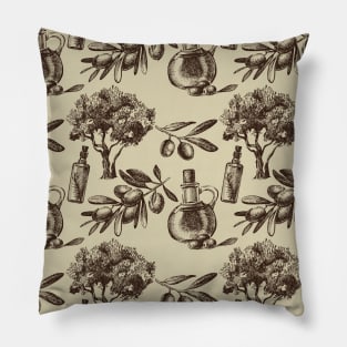 Olives - mediterranean pattern Pillow