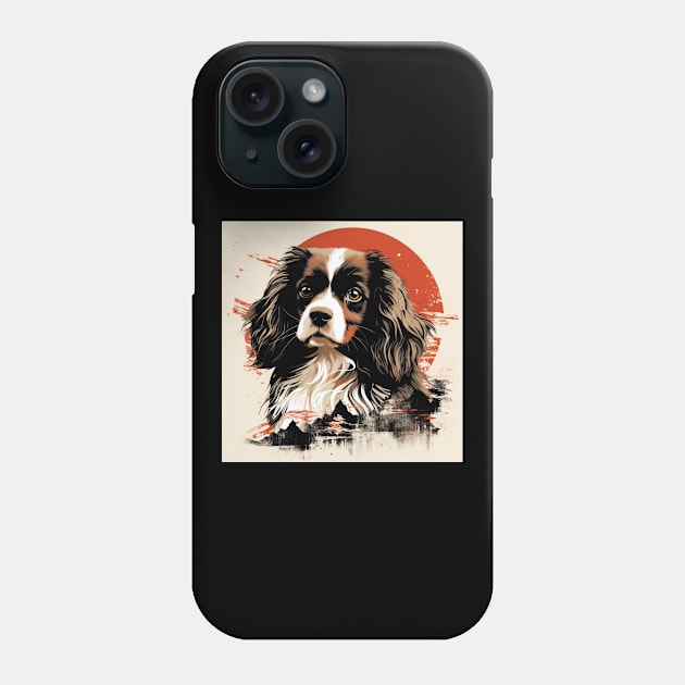 Japanese Spaniel with a splash of color Phone Case by NatashaCuteShop