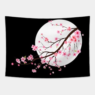 Pink Sakura Cherry Blossoms Tapestry