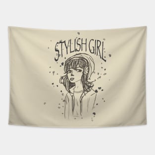 Stylish girl Tapestry