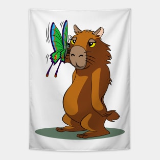 CAPYBARA and BUTTERFLY Tapestry