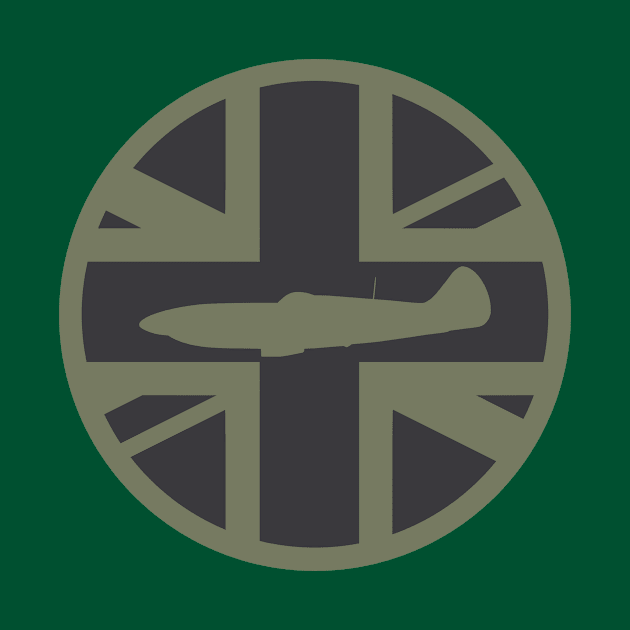 Supermarine Spitfire Union Jack Subdued Patch (Small logo) by Firemission45