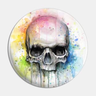 Skull Watercolor Pin