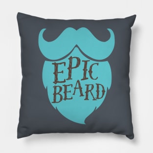 Epic Beard baby blue Pillow