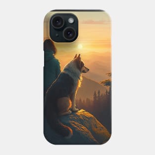 Mountain Hiking Sunset, Adventure Travel with My Dog Phone Case