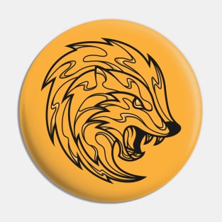 yellow and black loyal badger. line Pin