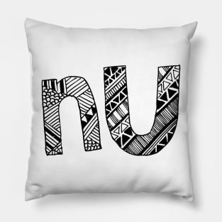 Nu Letter Doodle Pattern Pillow