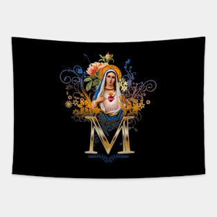 Immaculate Heart of Mary Blessed Mother Catholic Vintage Tapestry