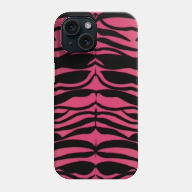 Tiger Skin Striped Pattern in Raspberry Pink Phone Case by ButterflyInTheAttic