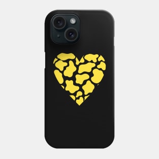 Cow Print Yellow Heart Design Phone Case