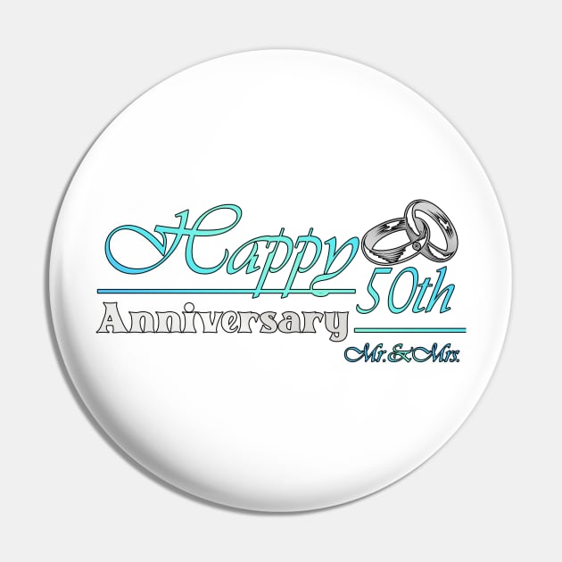 Happy 50th Anniversary-ORIGINAL DESIGN-Anniversary Gifts-Anniversary t-shirt Pin by KrasiStaleva