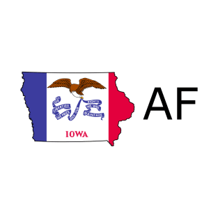 Iowa Flag State Outline AF (black) T-Shirt