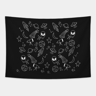 White Space Icon Pattern Tapestry