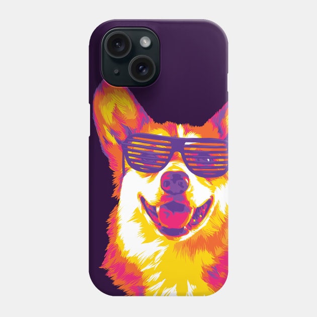 Silly Gangster Corgi Painting Phone Case by polliadesign