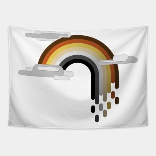 Gay Bear Pride Flag Minimalist Drip Rainbow Design Tapestry