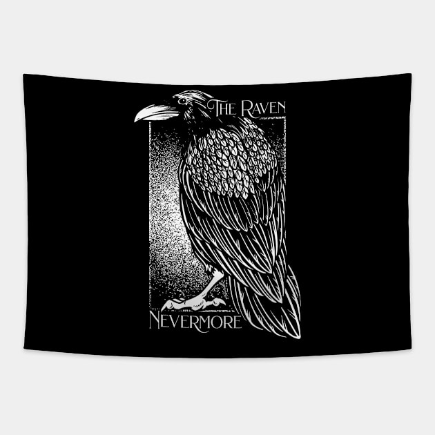 Edgar Allan Poe The Raven Nevermore Distressed Gift Tapestry by grendelfly73