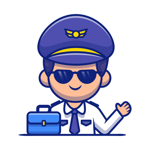 Pilot With Suitcase Cartoon by Catalyst Labs