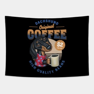 Doxie Funny cute Dachshund classic Coffee drinkers Tapestry