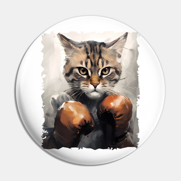 Cat Boxing Pin by ArtisticCorner