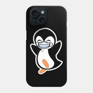 Penguin with a face mask Phone Case