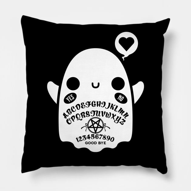 Funny Ghost Design Summoning Spirits Halloween Ouija Board Pillow by SWIFTYSPADE