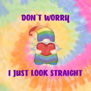 DONT WORRY I JUST LOOKS STRAIGHT, Rainbow gnome T-Shirt