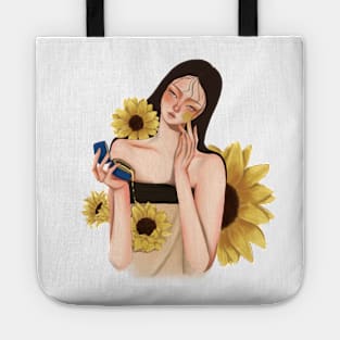 Thanaka and sunflowers Tote