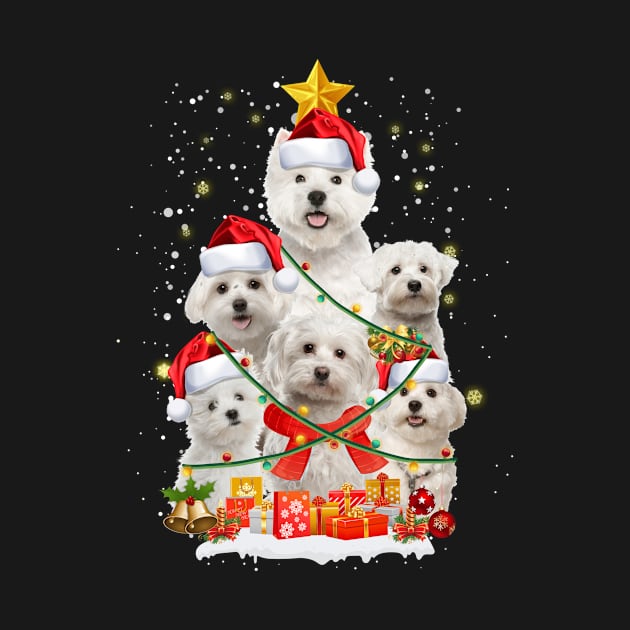 Funny Maltese Dog Christmas Tree Gift Xmas for Men Women by jrgmerschmann