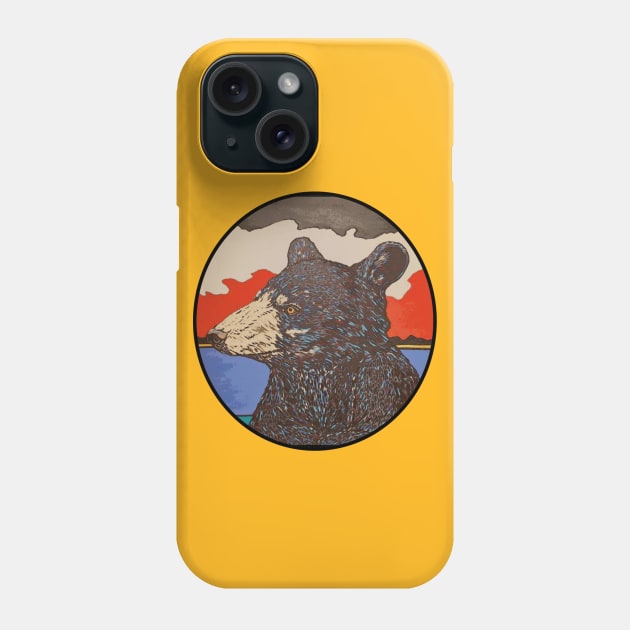 Vintage Black Bear Phone Case by KrissyK