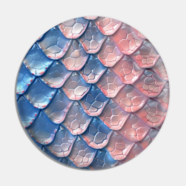 Candy Dragon Scale - Snake Skin - Pink & Blue Pin by SnakeSkins