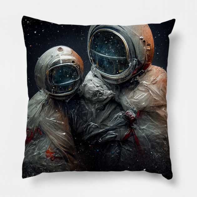 Eternal Travelers in Plastic Uniforms Pillow by benheineart