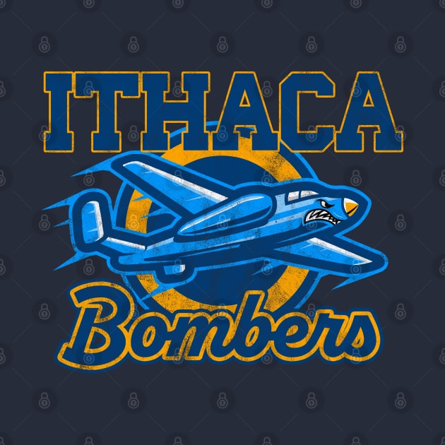 Support the Ithaca Bombers with this vintage design by MalmoDesigns