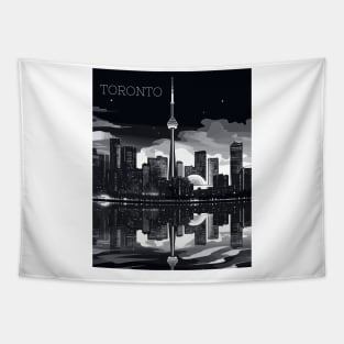 Toronto, Ontario, Canada, Black and White, Travel Print, Travel Wall Art, Travel Home Décor, Travel Gift Art Tapestry