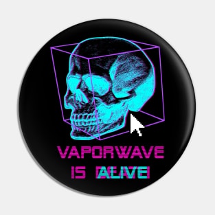 Vaporwave Skull Cyberpunk Style Retro Pin