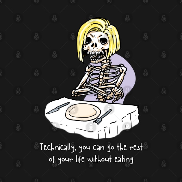 Technically you can go the rest of your life without eating - funny tshirt by Moonwing