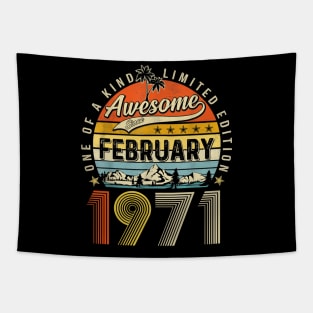 Awesome Since February 1971 Vintage 52nd Birthday Tapestry