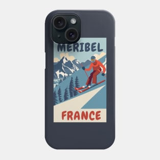 A Vintage Travel Art of Meribel - France Phone Case