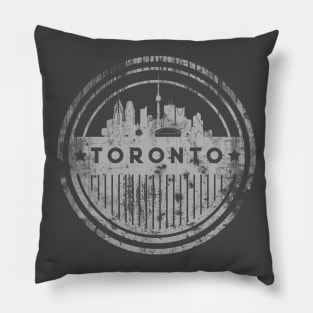 Toronto Grunge Cityscape Pillow