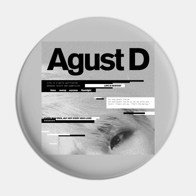 Agust D: Agust D Mixtape Cover Pin by TheMochiLife