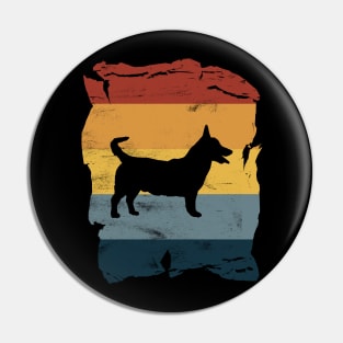 Lancashire Heeler Distressed Vintage Retro Silhouette Pin