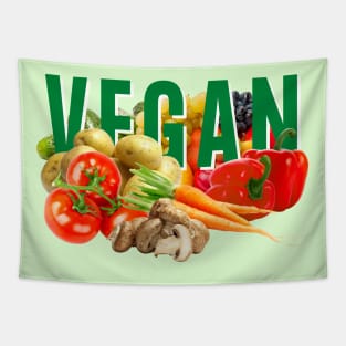 Vegan - Colorful Fruit and Vegetables Tapestry