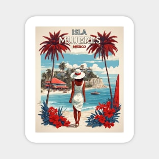 Isla Mujeres Mexico Vintage Poster Tourism Magnet